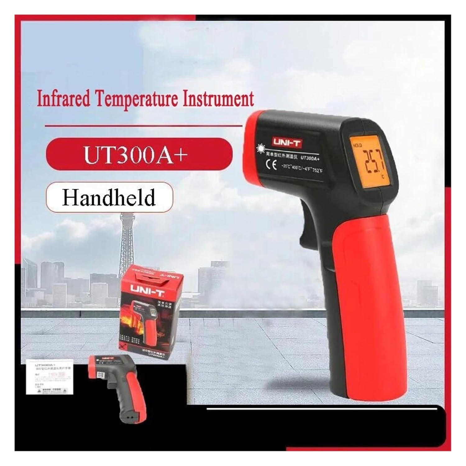 UT300A+ Handheld Digital Industrial Non Contact Temperature Meter Pyrometer