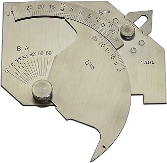 RIVERWELD Bridge Cam Gauge Welding Inspection High-low Misalignment Checks Depth of Undercut or Pitting Fillet Weld Length or Throat Size Angle of Preparation(SK-8 Metric)