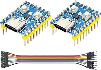 RP2040-Zero Mini Board, Dual Core Arm, Cortex M0+ Processor Onboard 2MB Flash Memory, C/C++ MicroPython Type-C USB Connector 2 Pack