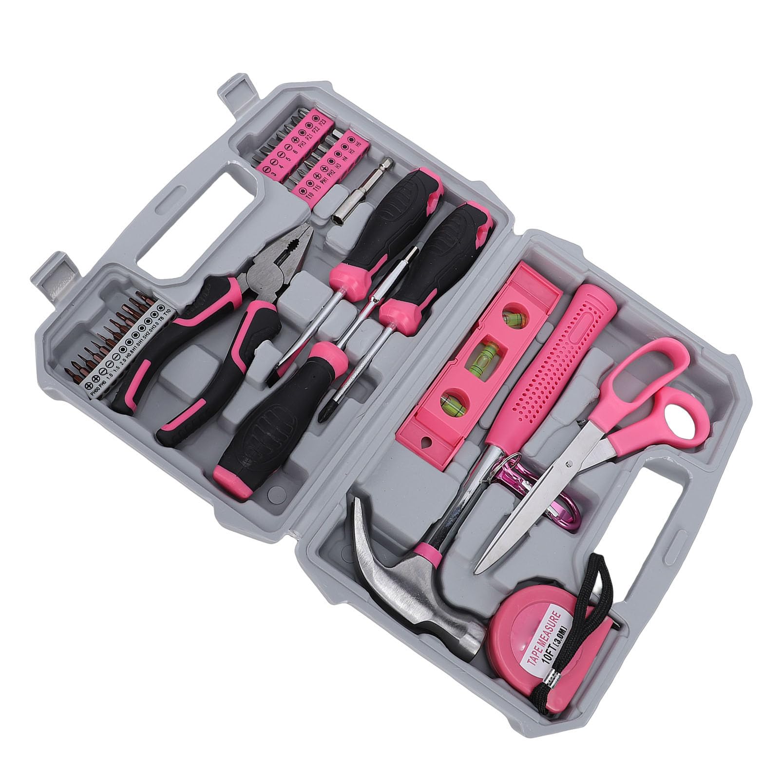 Sonew Set di Attrezzi Manuali con Cassetta degli Attrezzi, Kit di Generici per la Casa da 40 Pezzi per Donne e Uomini, Kit di per Riparazioni Domestiche con Punte per Cacciavite, Martello, Metro a