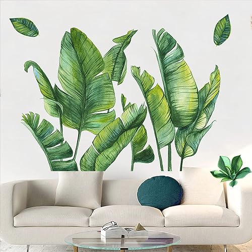 Miniatura 4 de Calcomanías de pared de plantas verdes calcomanías de hoja de Monstera de bosque tropical tropical hojas de palmera naturales plantas de hojas