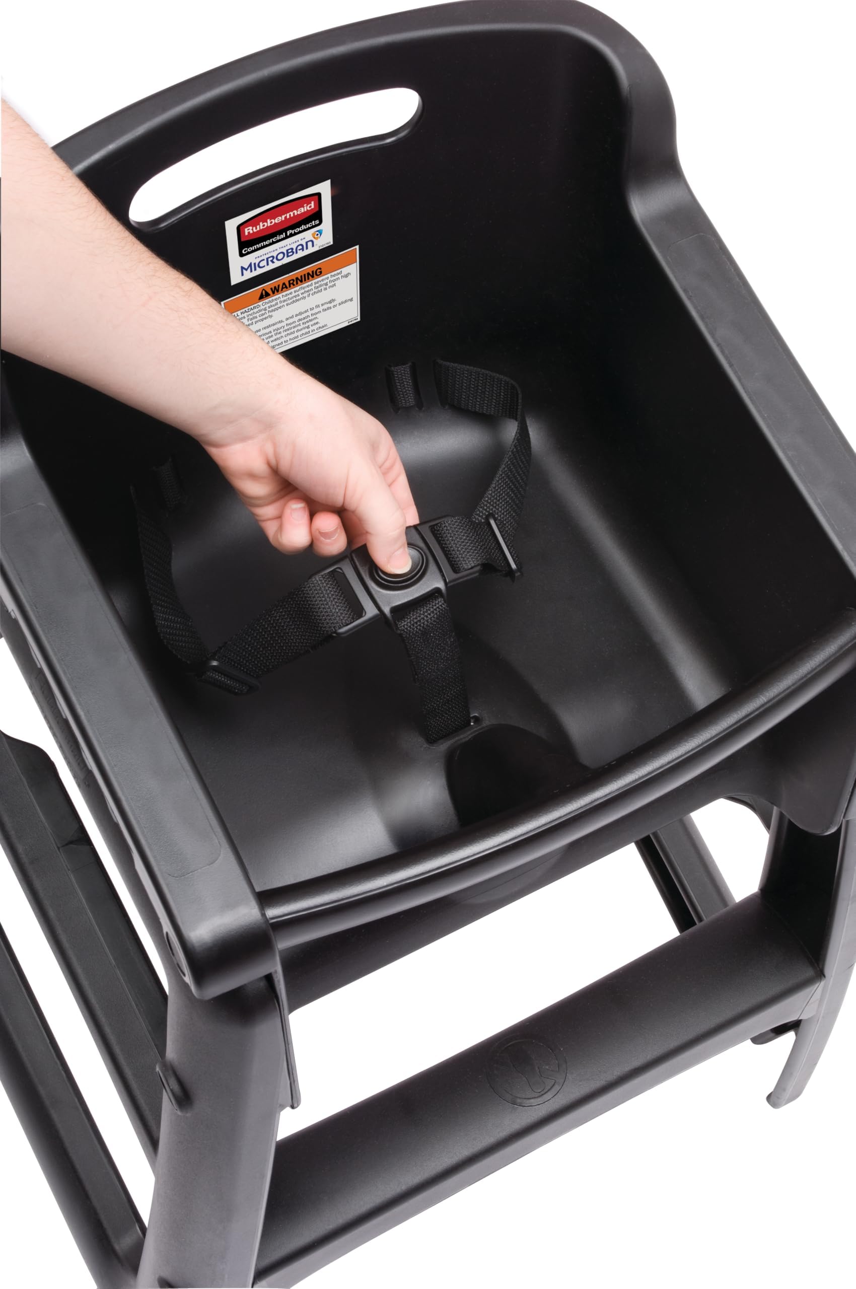 Rubbermaid Commercial Sturdy Chair Youth Seat High Chair, Black, Ready-To-Assemble, FG781408BLA