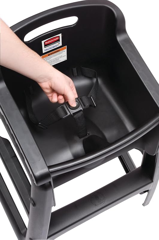Commercial Products Sturdy High Chair, 33lb Capacity, Black, Pre-Assmbled Without Wheels, Stackable, Fits Under Table for Child/Baby/Toddler Seating