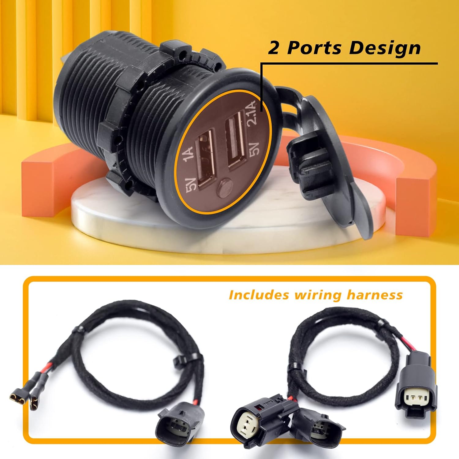 860201261 USB Plug with Dual ports Compatible with Ski-Doo renegade g4 850 xrs 2017-2022, Replacement for REV Gen4 USB Power Outlet Kit Provide stable power to recharge cells while riding