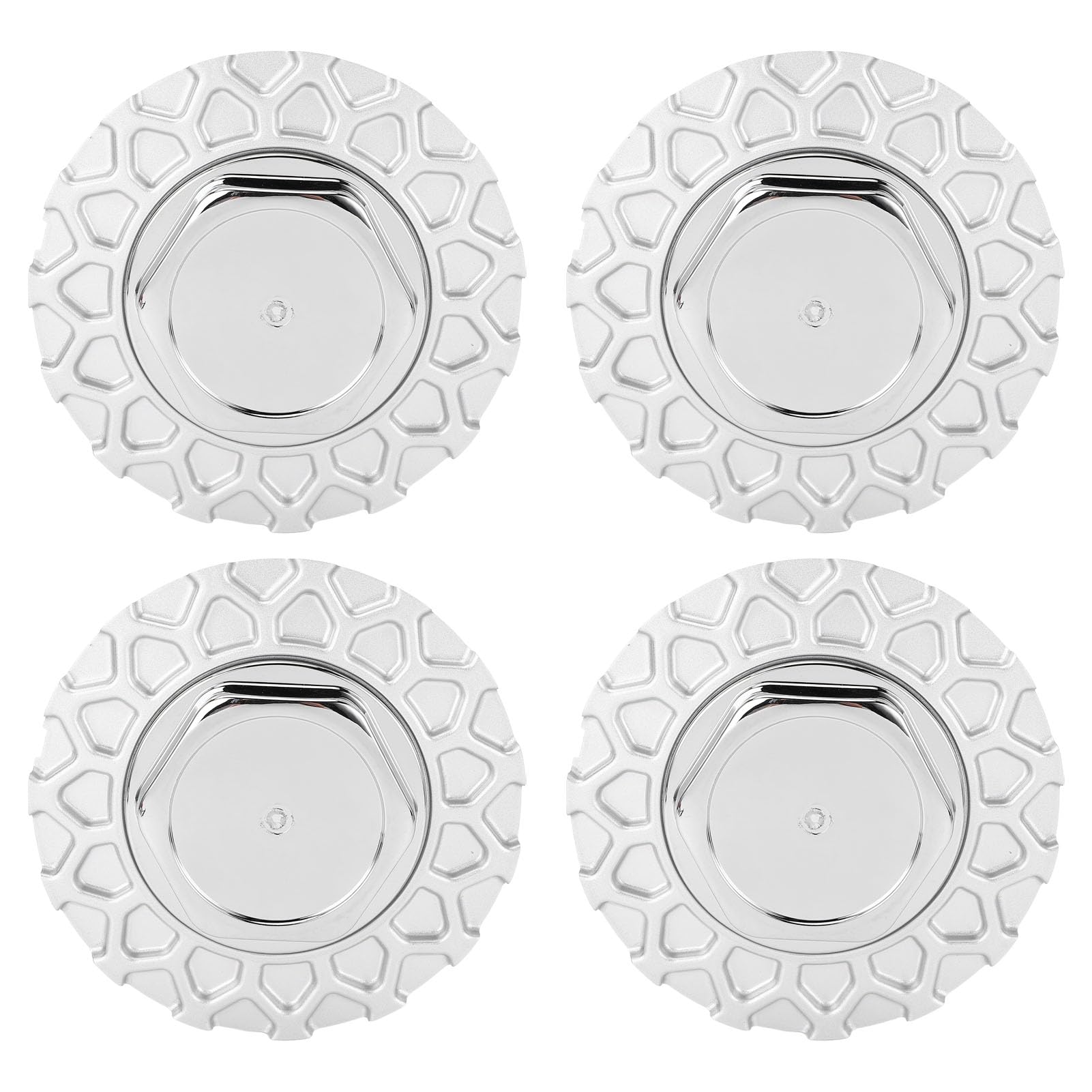 4PCS Capuchons de Centre de Roue 157mm Argent Structure Stable Forme de Ajustement Universel Capuchons de Centre de Jante de Voiture Fabriqués à Partir de Matériau ABS, avec