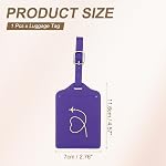 PATIKIL Suitcase Luggage Tags, Purple Heart Leather Name Tags Airplane Bag Accessories Travel Essentials for Flying Hotel Check in Luggage Bags Men Women, 1 Pcs