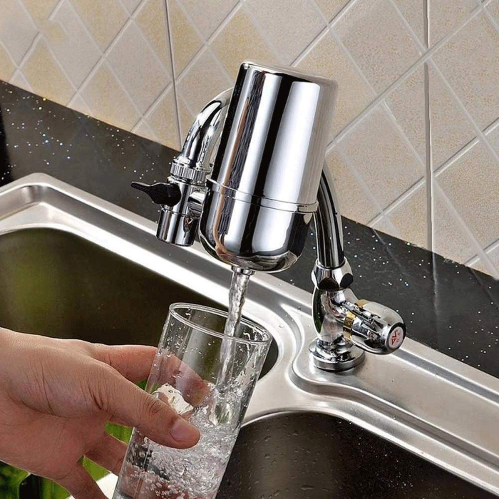 JSEIAJB Faucet Water Purifier - Water Faucet Filter System, Integral Forging of Food Grade 304 Stainless Steel Tap Water Purifier Tap