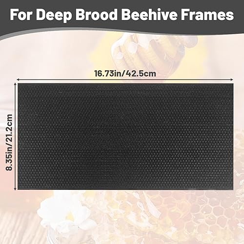 Miniatura 6 de Beehive - Hoja de base encerada con revestimiento de colmena, hojas de base encerada de abeja profunda, hojas de base de colmena para marco de abeja