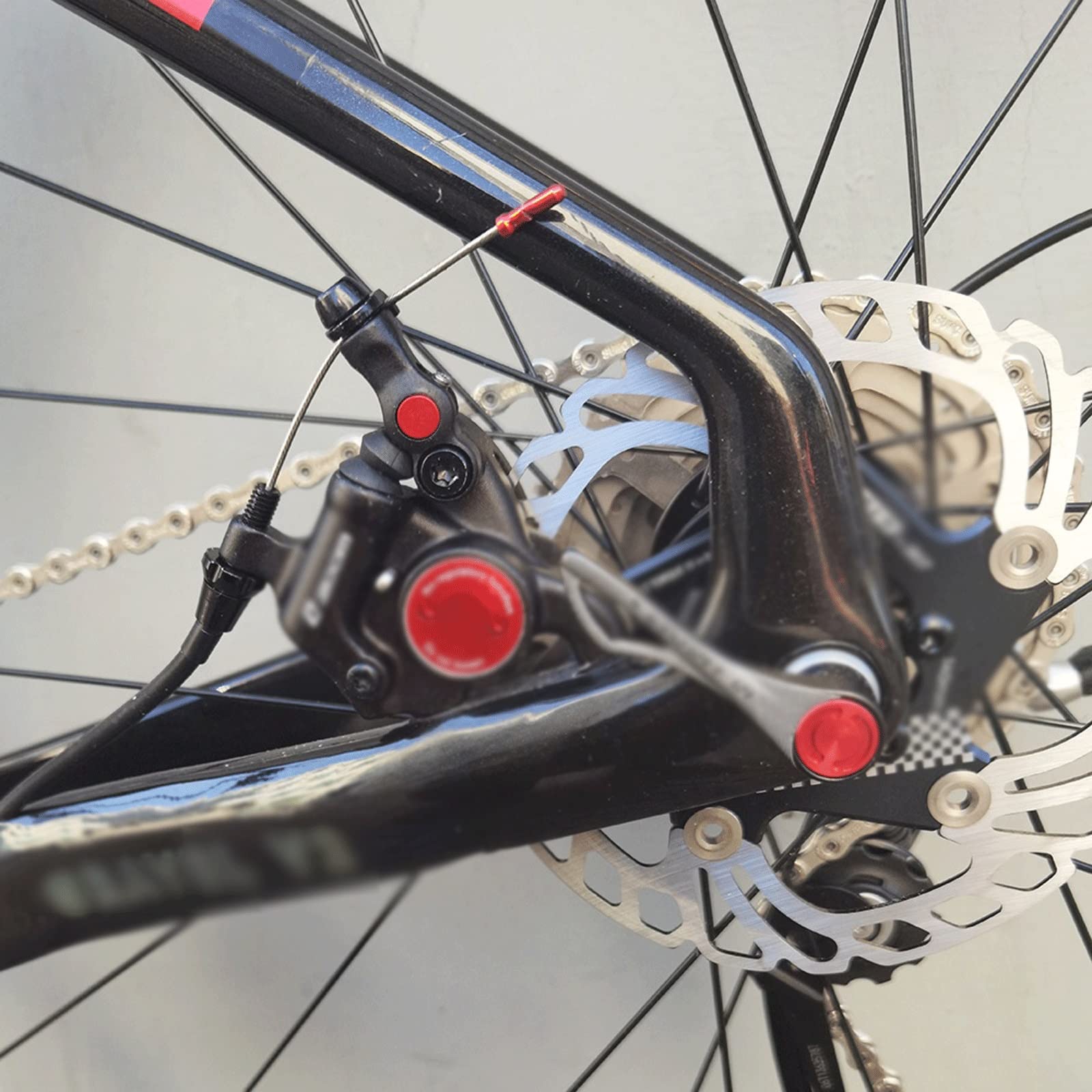 Bicicleta de ciudad, Manillar de bicicleta de carretera de fibra de carbono con frenos de disco y cables totalmente ocultos, rojo, 22 x (45-54) cm