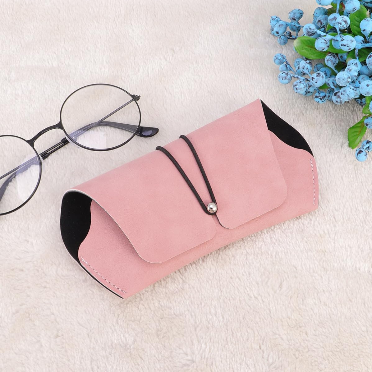 Pink Leather Sunglasses Case for Travel, Portable Protective Eyewear Box image 5