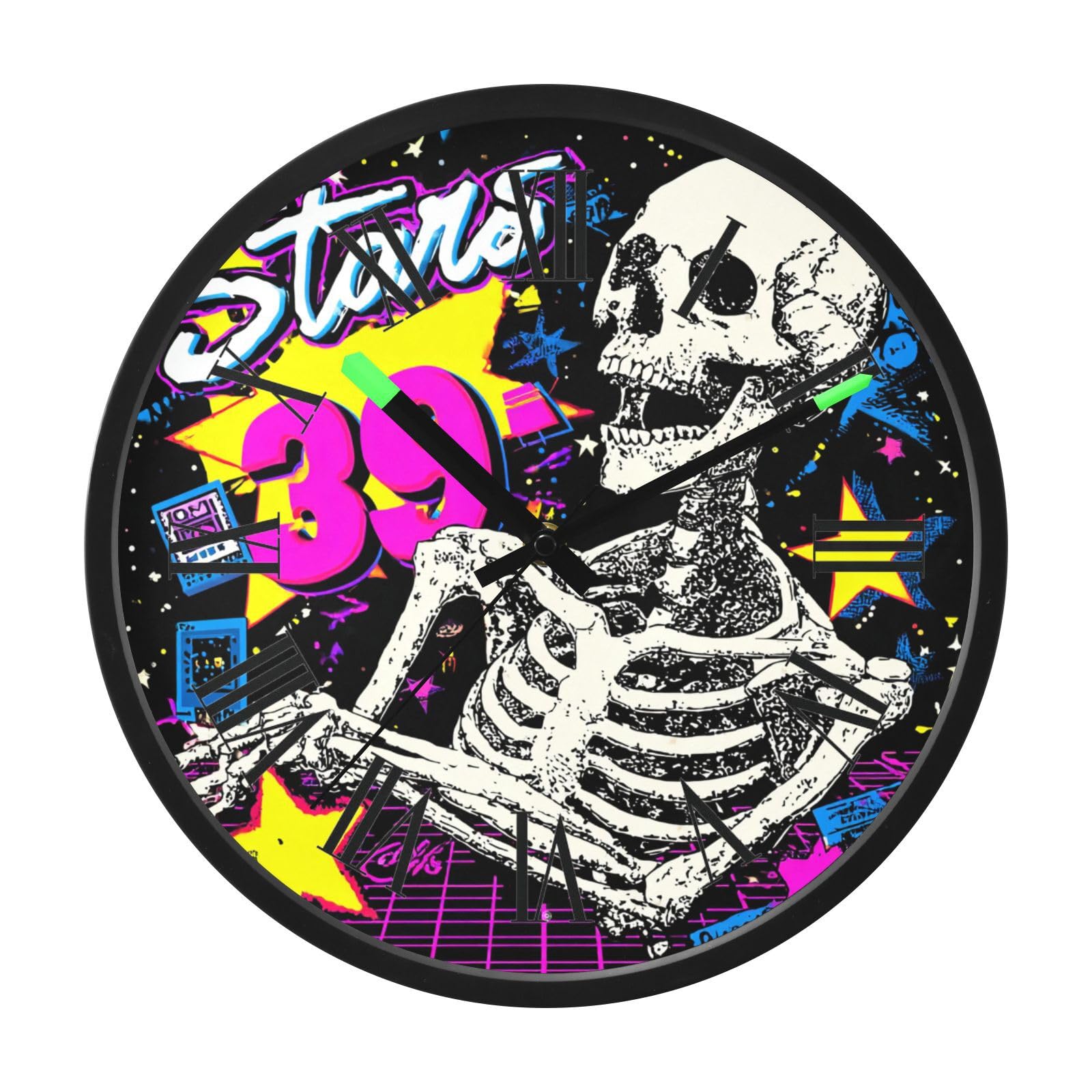 Horloge murale lumineuse style années 90 pour déco chambre ado