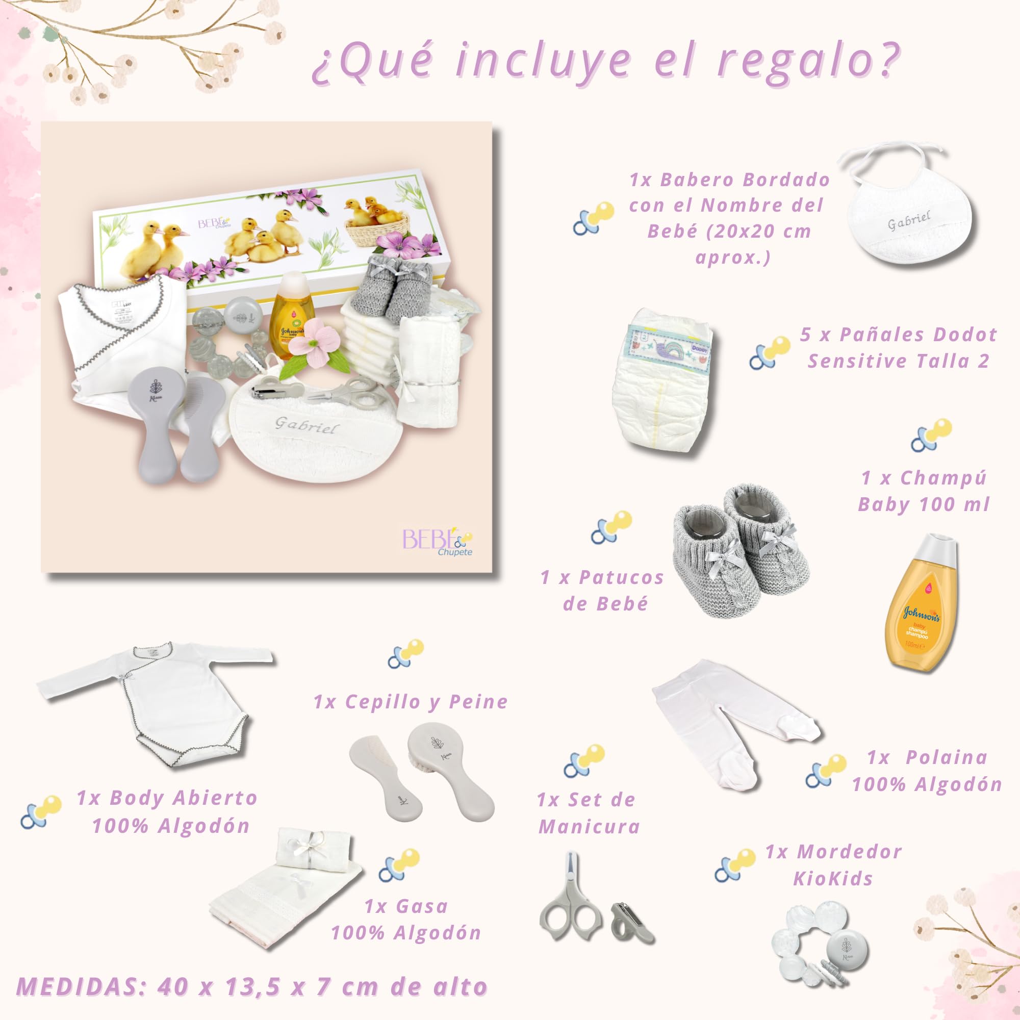 Cesta Bebe Recien Nacido Niño- Canastilla Bebe Recien Nacido PERSONALIZADA- Regalo Bebe Recien Nacido Niño- Regalo Recien Nacido- Cosas para Bebes Recien Nacidos-Regalo Bebe Recien Nacido Niña (Gris)