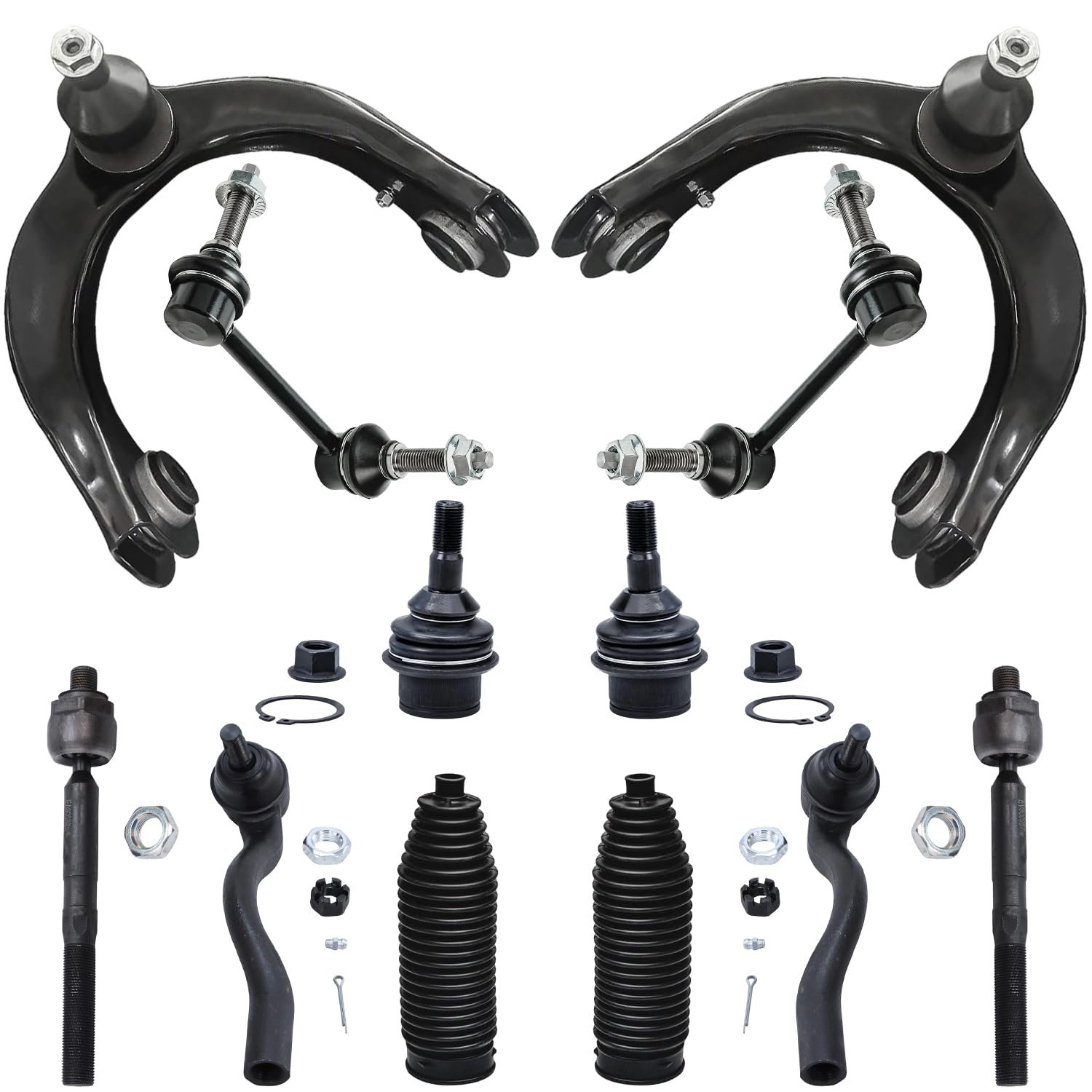 Detroit Axle - Front Upper Control Arms Ball Joints Sway Bars Tie Rods