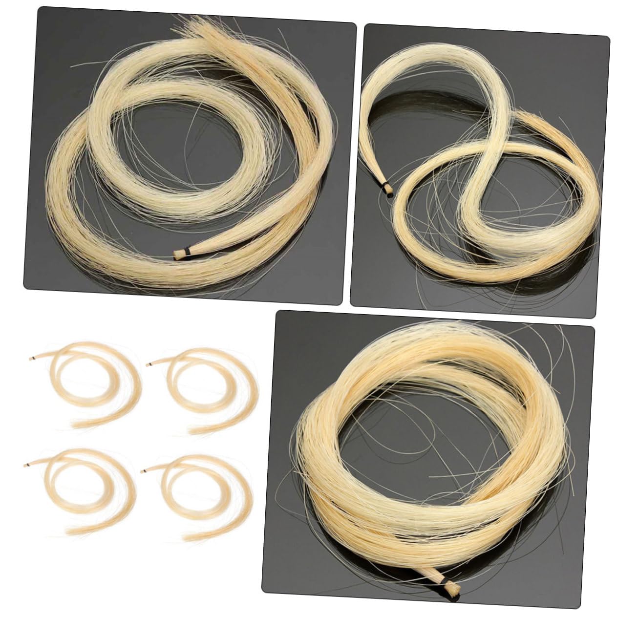 VICASKY 12piezas Pelo De Para De Violín Accesorios Prácticos Para Reparación De Instrumentos Cabello Natural Para Violines Color Khaki