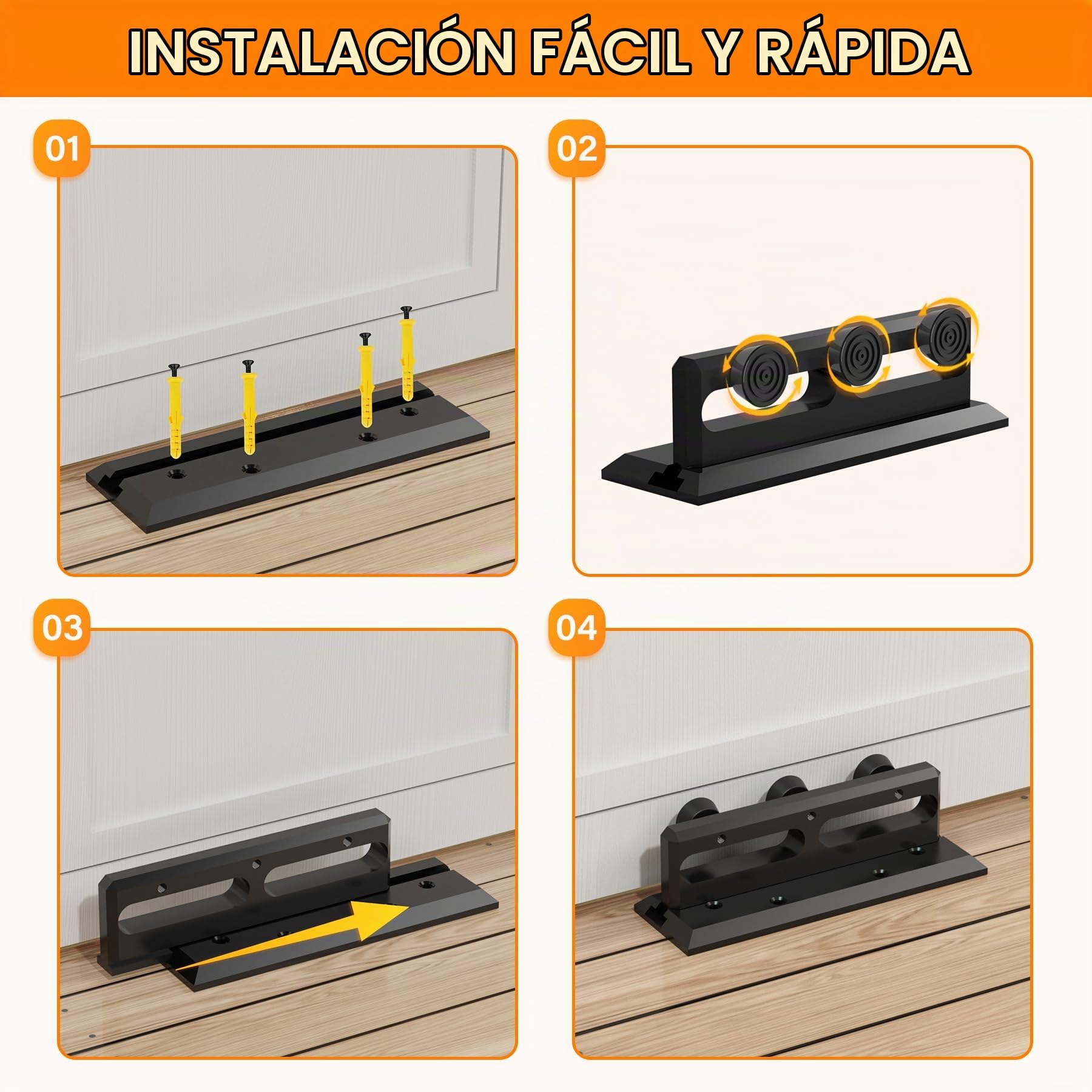 Barra de seguridad para puerta, soporte de puerta de seguridad francés, barricada de seguridad, soporta 3000 libras, evita robos de entrada invasiones en el hogar, (MD # negro #3XN00000B0)