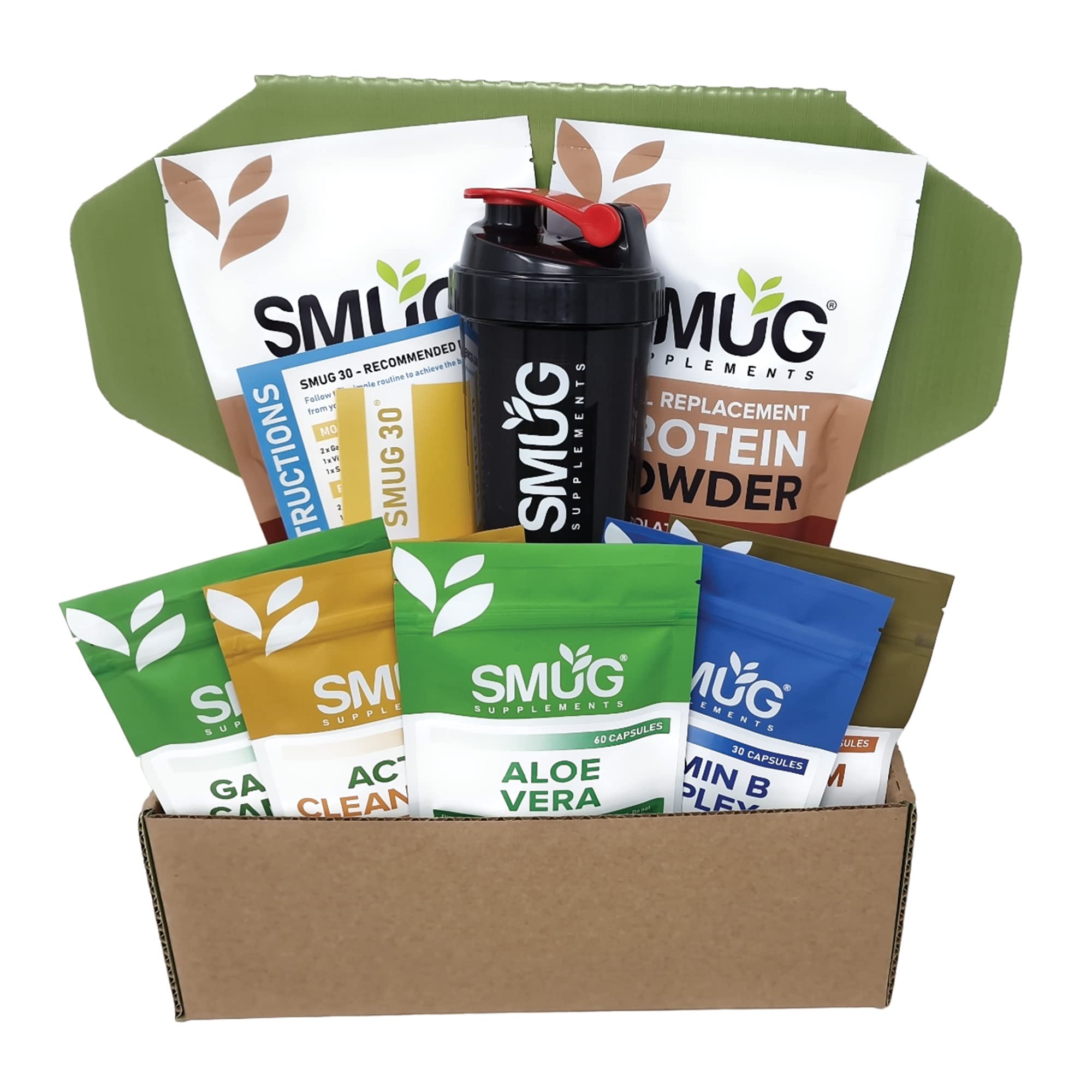 SMUG 30 Diet Plan – Complete 30-Day Kit with High Protein Protein Powder, Daily Supplements, Printed Routine and Shaker Included – Weight Management Support – Made in Britain (Chocolate)