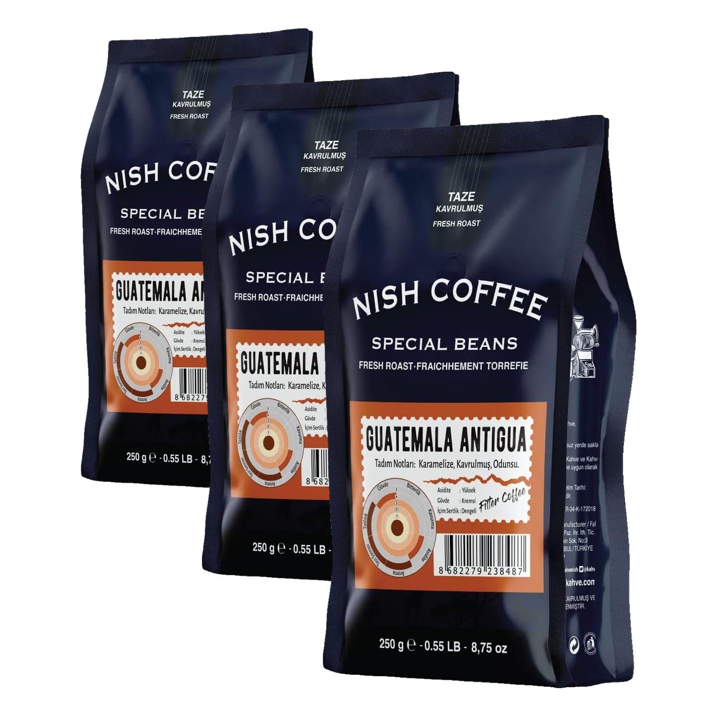 Nish Filtre Kahve Guatemala Antigua 250 gr (3 paketi)