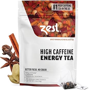 Amazon.com : Zest 150mg High Caffeine Energy Leaf Blend - Spicy
