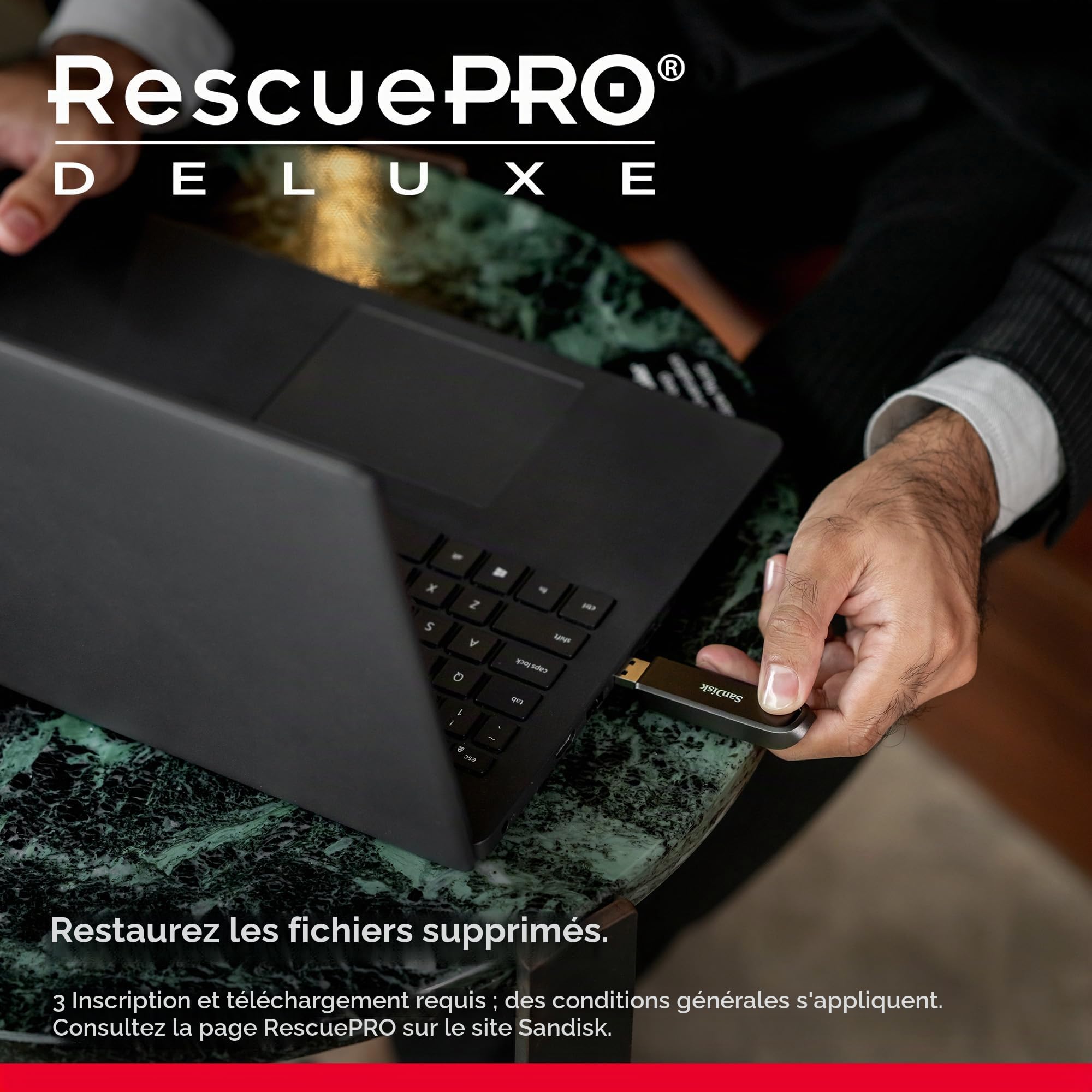 SANDISK Extreme Pro 256 Go High-Performance Clé USB Type-A (Jusqu’à 1000 Mo/s en Lecture et Jusqu’à 900 Mo/s en écriture, RescuePRO Deluxe)