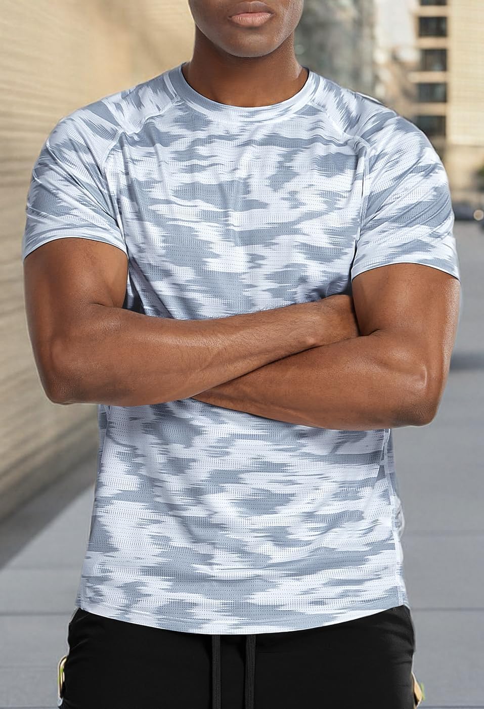 Zengjo Mens Workout Shirts Quick Dry Short Sleeve Athletic Running Gym T Shirt - Image 4