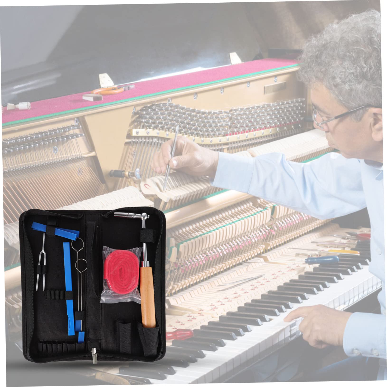 Abaodam 1juego Herramientas De Afinación De Piano Cinta De Temperamento Kit De Silencios y Accesorios De Reparación De Instrumentos Musicales