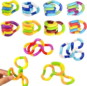 12-pack Tangle fidget toy, Twisted Stress Relief Toy Classic Sensory ...