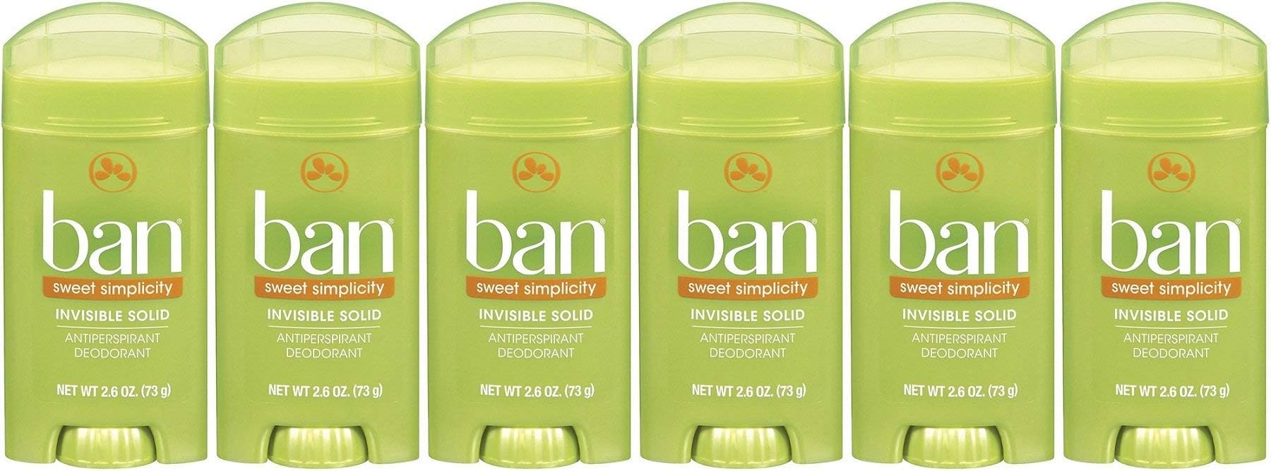 Antiperspirant Deodorant, Invisible Solid, Sweet Simplicity, 2.6-Ounce Bottles (Pack of 6)