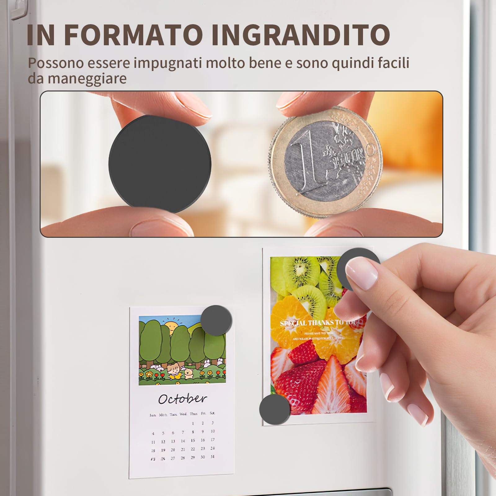 BKSAI Calamite Potenti Adesive 21.5 * 5mm Calamita Potente Magnete Adesiva 20Pz Calamite Piatte e Versatili per Lavagna Magnetica, Frigo, Artigianato, Foto - Componenti Fissi