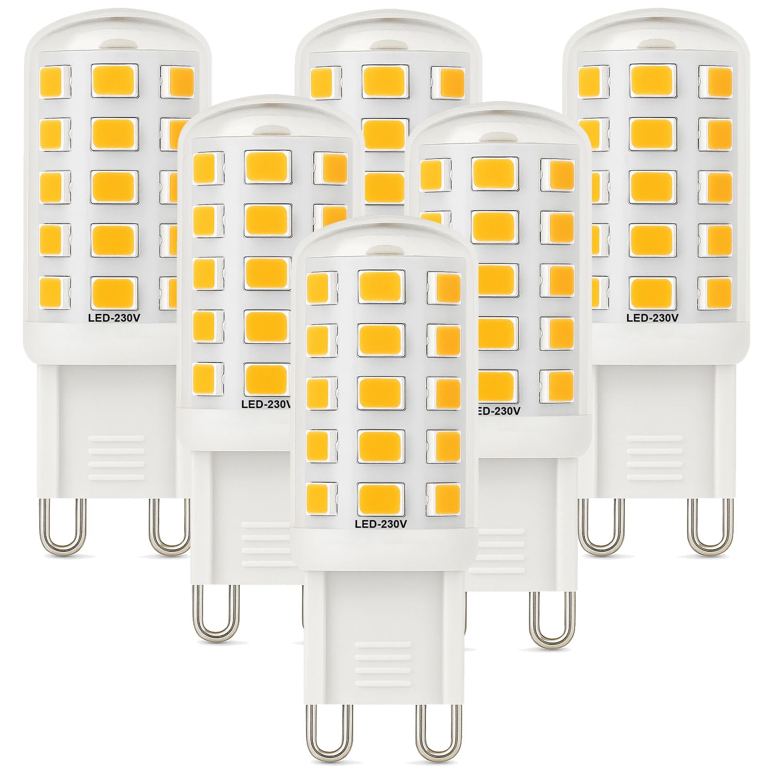 Brantoo 3W G9 LED Bulbs Warm White 2700K 580LM–Equivalent to 40W Halogen, Flicker-Free Capsule Bulbs for Home Lighting – GU9 LED Light Bulbs Non-Dimmable, 220–240V, Pack of 6 — image 1