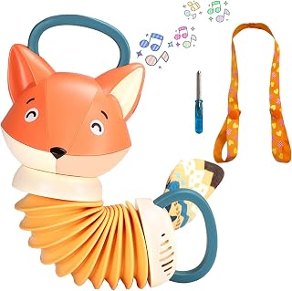 Accordion Baby Toy, Early Development Educational Toy Infant Musical Toy Accordion Musical Instrument, Hand Grip Baby Sound Toy for 1 2 3+ Years Old Boys Girls- Fox