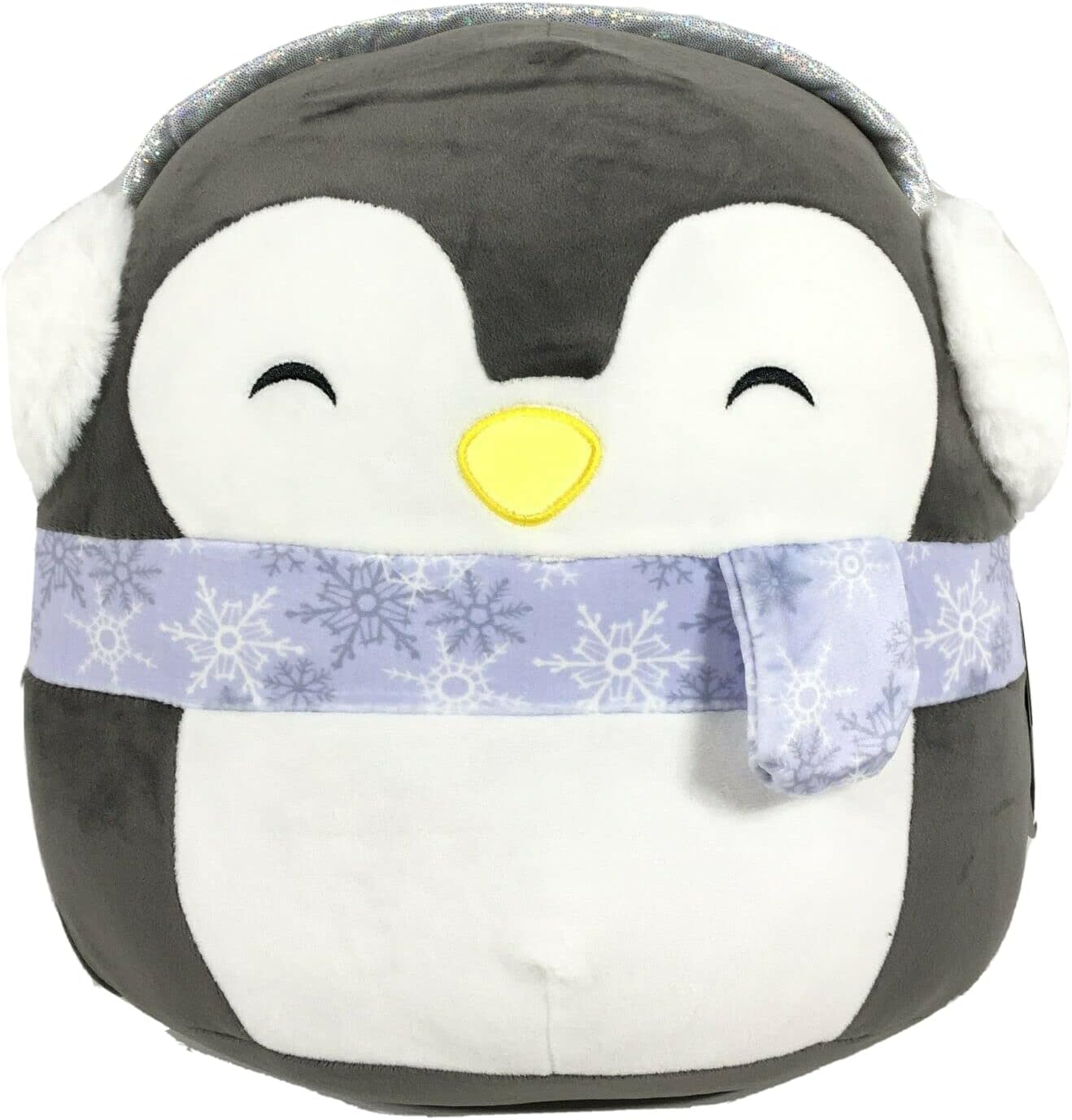 Squishmallows Official Christmas Winter Holiday Kellytoy Squishy Soft Plush Toy Animals (8 Inch, Luna The Penguin (Blue Scarf, Earmuffs))