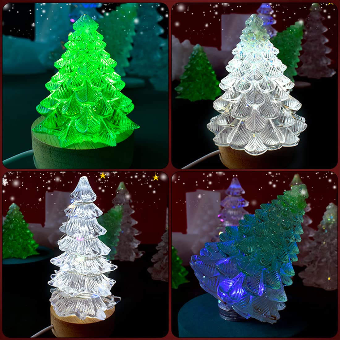 Voyyphixa Christmas Silicone Candle Mold DIY Ginger Bread Man Candle Making Chocolate Soap Resin Mold Gifts Craft Home Decor (3D Christmas Tree Mould) - Image 4