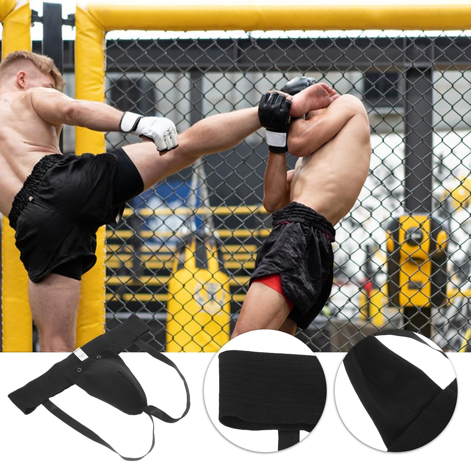 Breathable Groin Protector Flexible and Wear-Resistant Latex and Cotton Crotch Guard for Competitive Sports Suitable for Boxing , Taekwondo , and Martial Arts Training