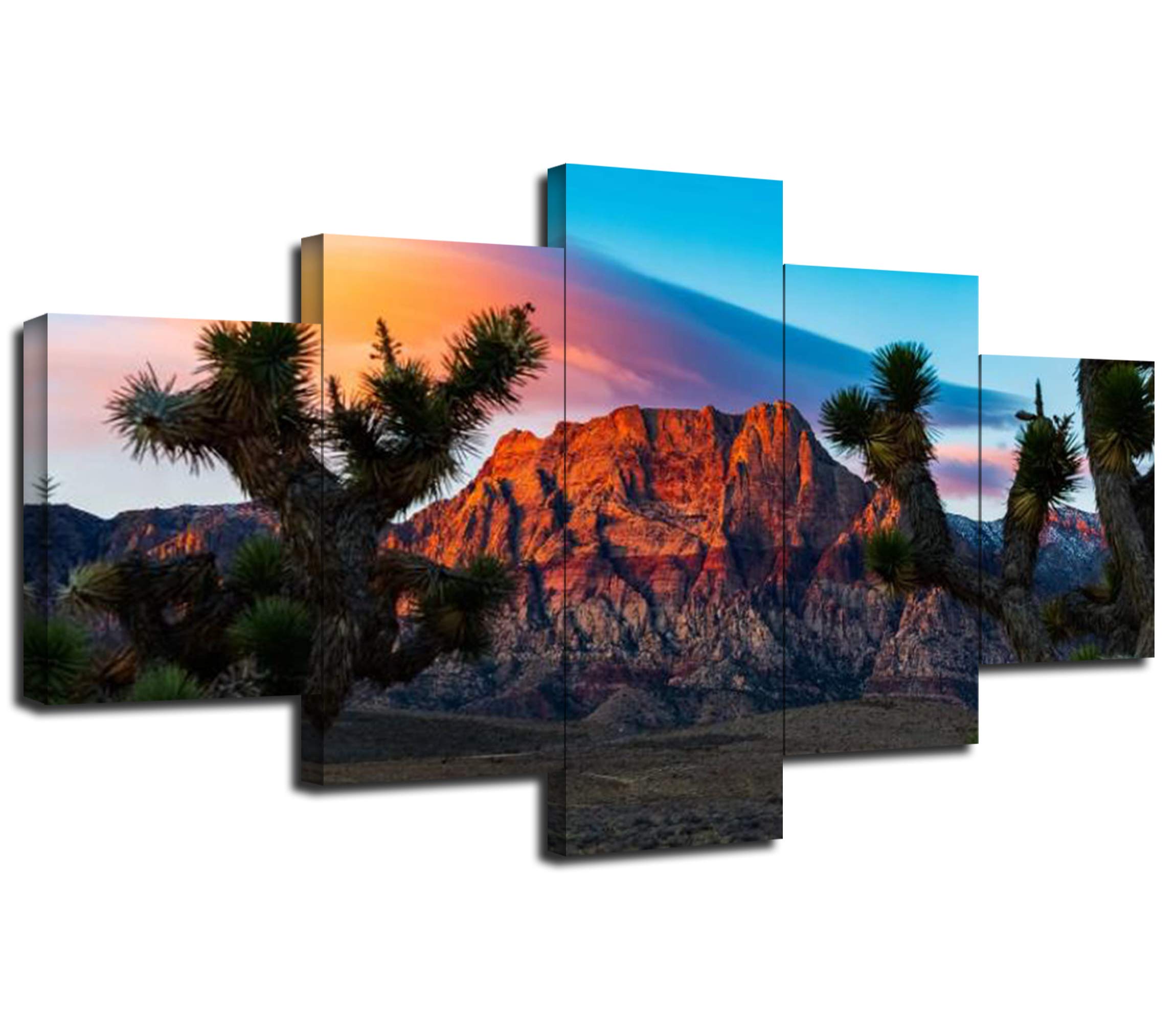 Artbrush Tower Red Rock Canvas Wall Art Las Vegas Skyline Wall Decor Nevada Landscape Picture Frame Red Rock Print Painting Poster Office Home Living room Bedroom Decoration(60''Wx32''H)