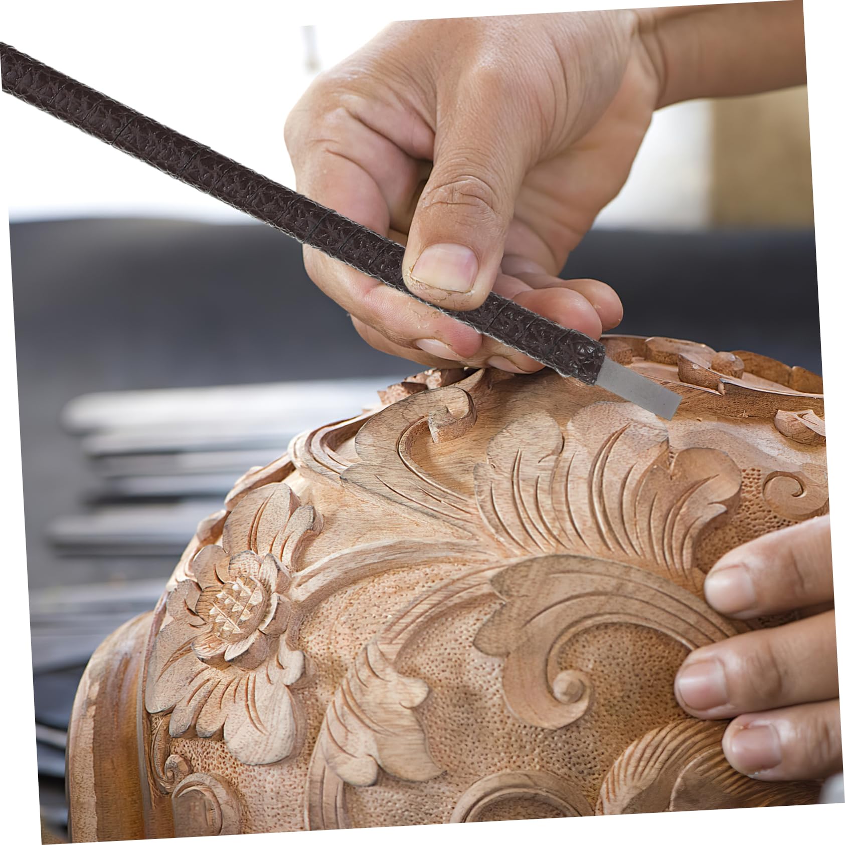 Set di 8 Strumenti Utensili Robusti in Acciaio per Intaglio Legno con Borsa Portatile per Artigiani e Hobbisti nel Fai-da-te della Scultura su Legno