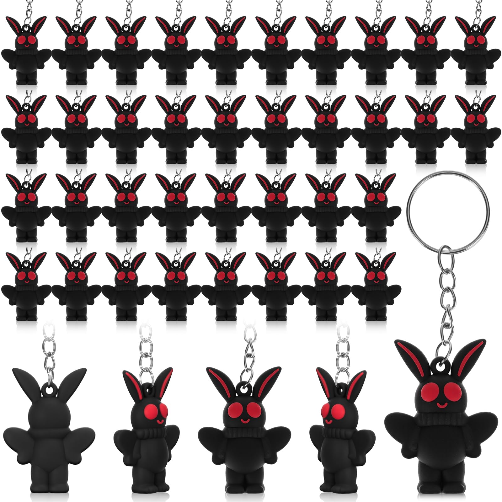 Huquary 100 mini portachiavi a forma di pupazzetto con personaggi orribili, ciondoli per borsa, regali di compleanno, ritorno a scuola, zaino