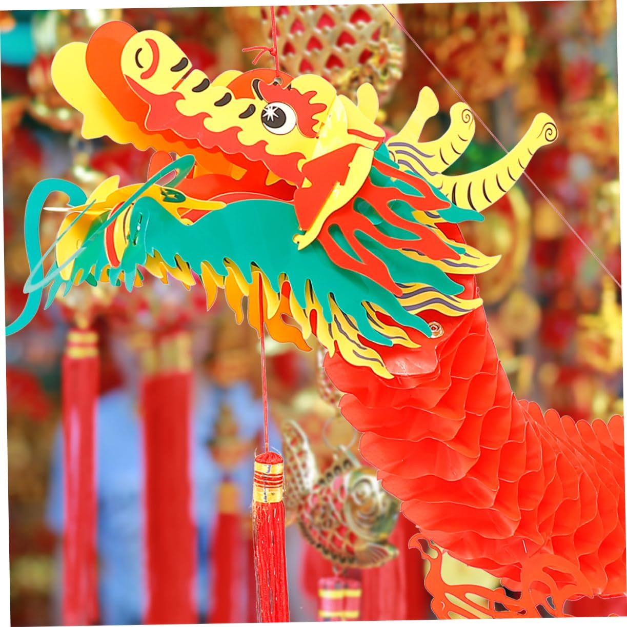 Ciieeo 5St Chinesische Neujahrsdekoration chinesische neujahrsdrachengirlande Laternengirlande des neuen Jahres Chinesisches Dekoration Chinesischer Neujahrsfest Dekoration Papier