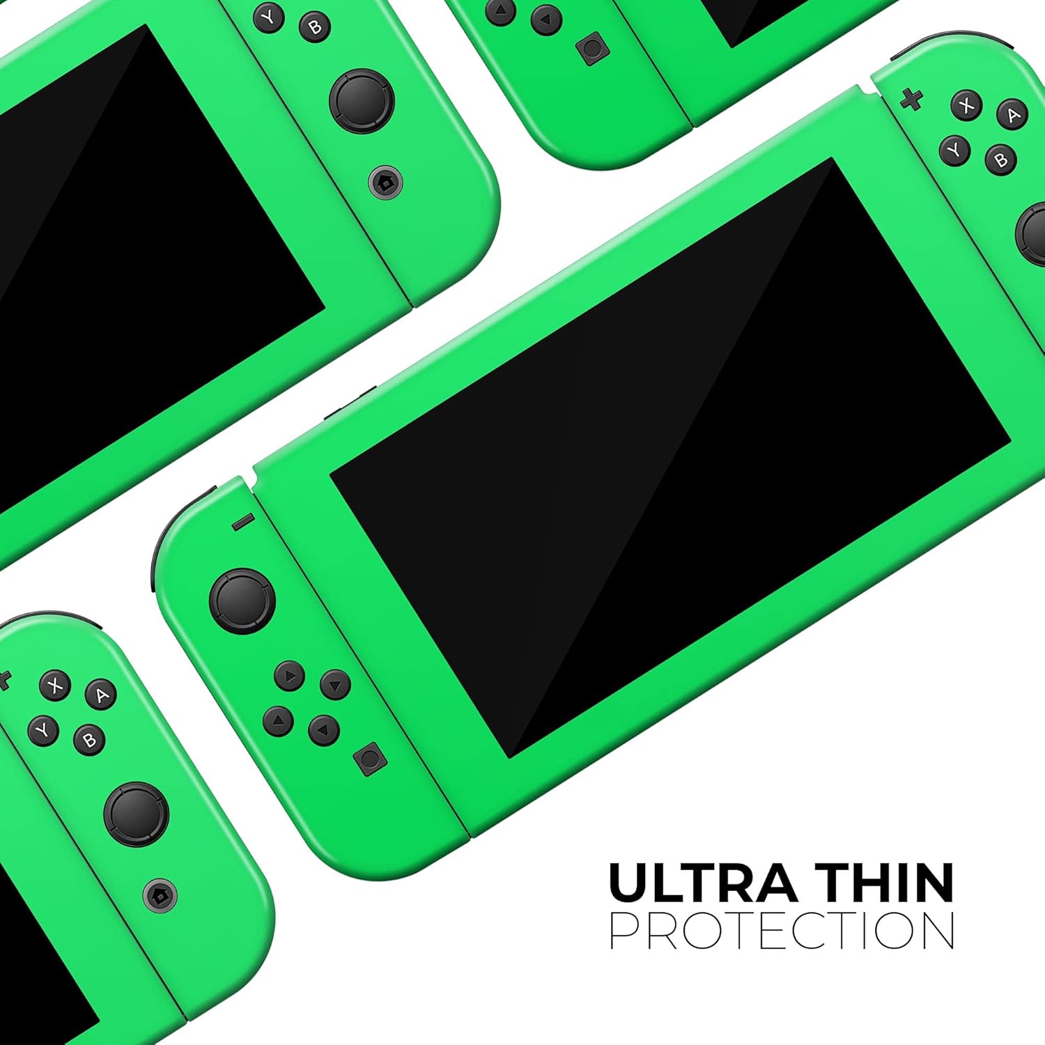 Design Skinz - Compatible with Nintendo Switch Console Bundle - Skin Decal Protective Scratch-Resistant Removable Vinyl Wrap Cover - Solid Green V2