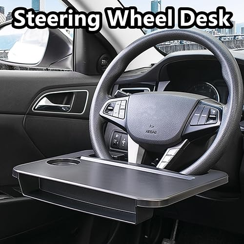 Miniatura 2 de Bandeja 2 en 1 para volante de automóvilorganizador de espacio para asiento de automóvil, bandeja de alimentos para computadora portátil, para comer