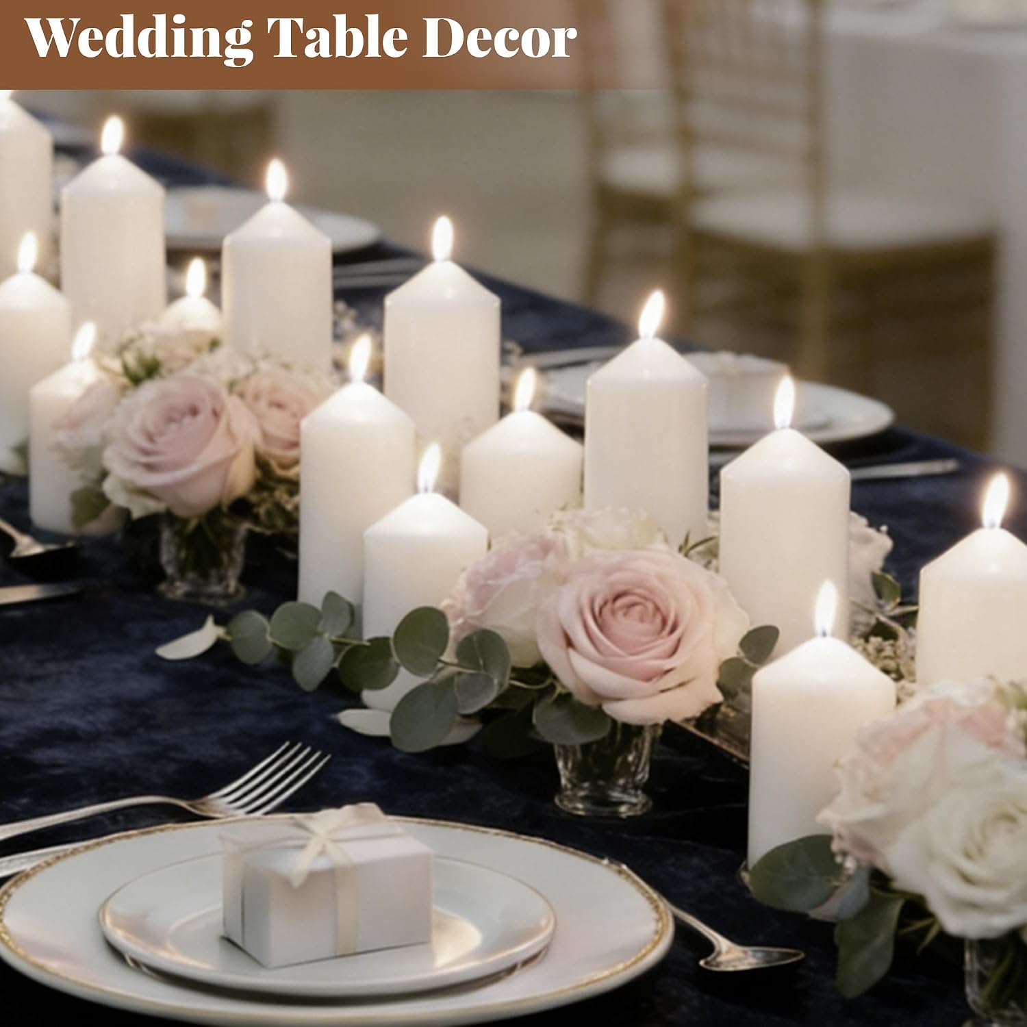 Pillar Candles Bulk Set - Unscented, Smokeless, Dripless | 3 Sizes: 2x3, 2x4, 2x6 Inches | Ideal for Weddings, Christmas & Home Decor (18, White)