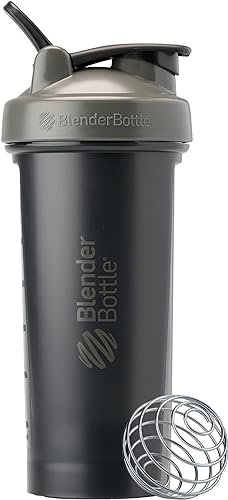 BlenderBottle Classic V2 - Botella mezcladora perfecta para batidos de proteínas y antes del entrenamiento, 28 onzas, grisnegro, sombra negra