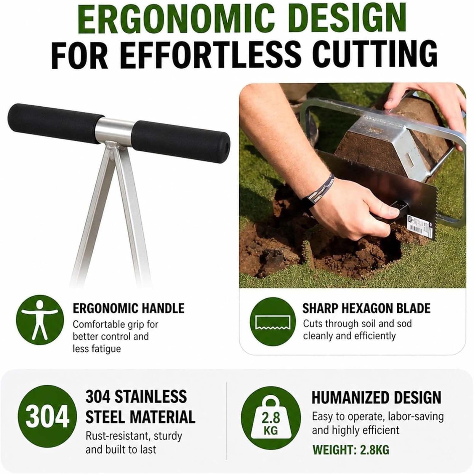 Manual Aerador de Césped Hexagonal