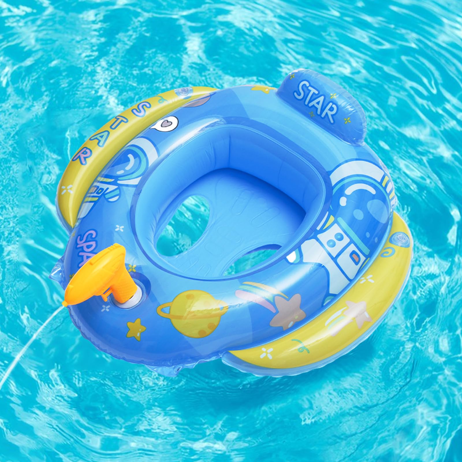 Siège De Natation Bébé Gonflable Avec Pistolets à Eau - Bouée Apprentissage Nage 1-6 Ans