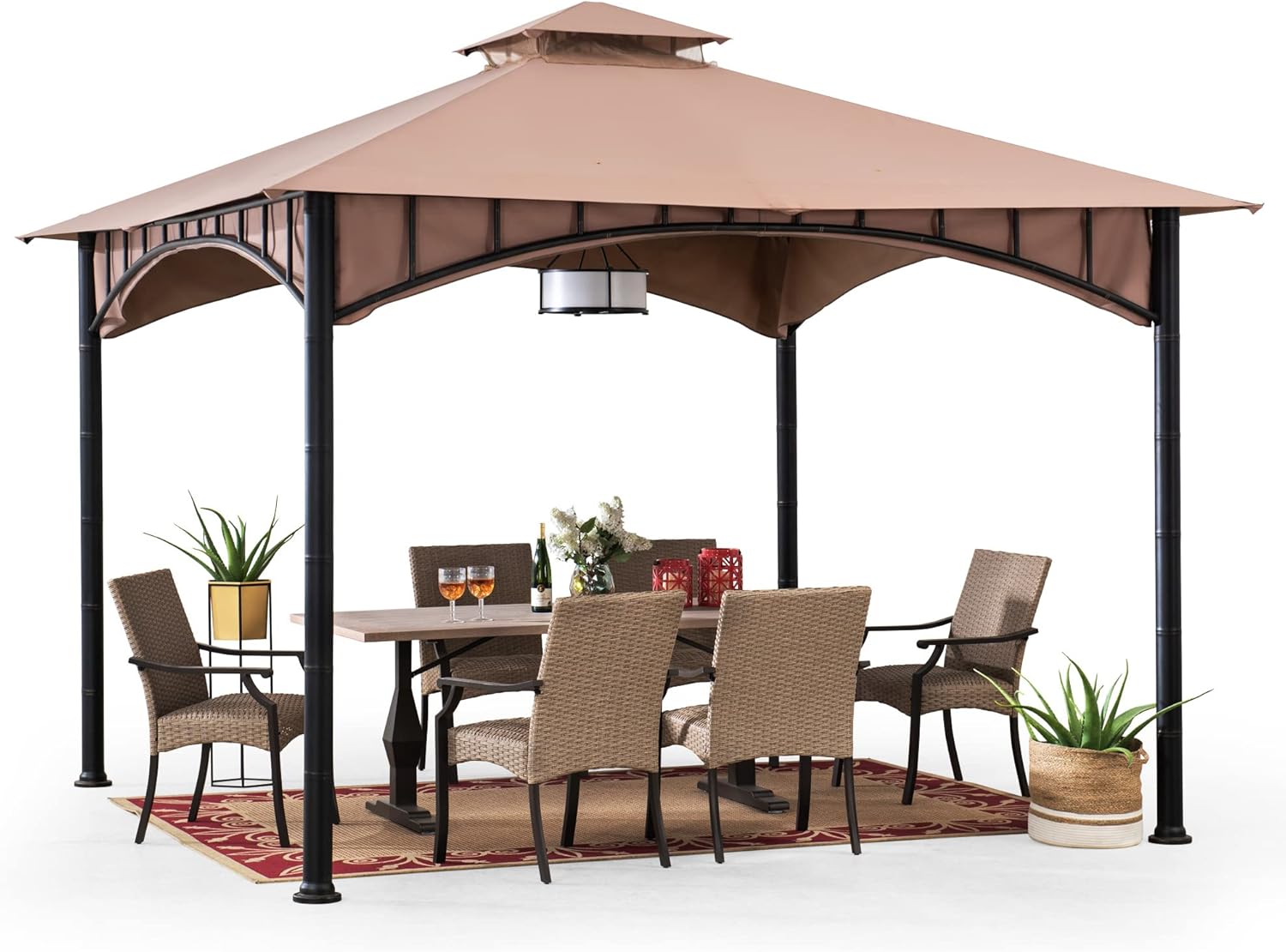 Sunjoy 11 ft. x 11 ft. Gazebo with 2-Tier Hip Roof