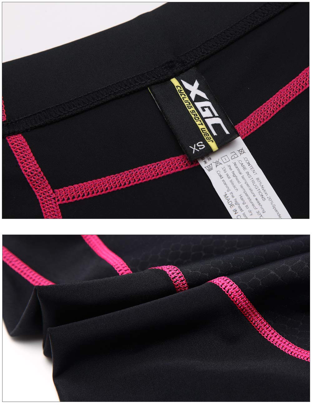 XGC Pantalones largos de ciclismo para mujer, pantalones de ciclismo, pantalones de bicicleta, mallas con alta densidad, alta elasticidad y alta transpirabilidad, esponja 4D acolchada