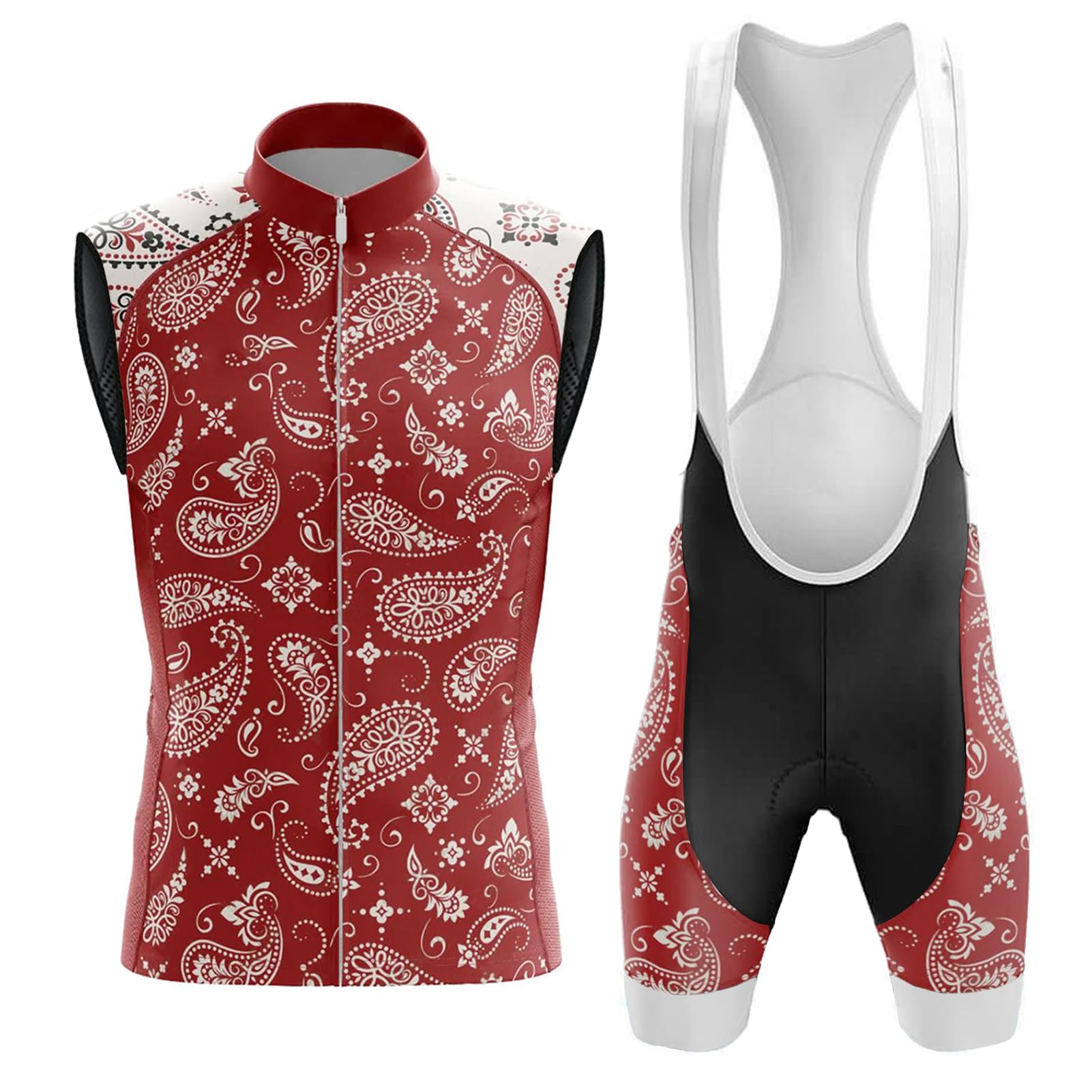 Conjunto Ciclismo Hombre Ropa Bici MTB Verano Maillot Ciclista Sin Mangas,Traje Bicicleta Chaleco Ciclo y Culotte Tirantes con 9D Gel Acolchado,Completa Jerseys Sleeveless Transpirable Secado Rápido