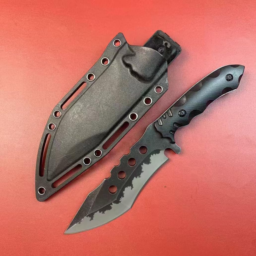 Generico TEERMA P6Q Forgiatura integrata fixed blade Coltello multiuso, Utilizzato principalmente per campeggio, caccia, pesca, esplorazione della giungla, escursionismo