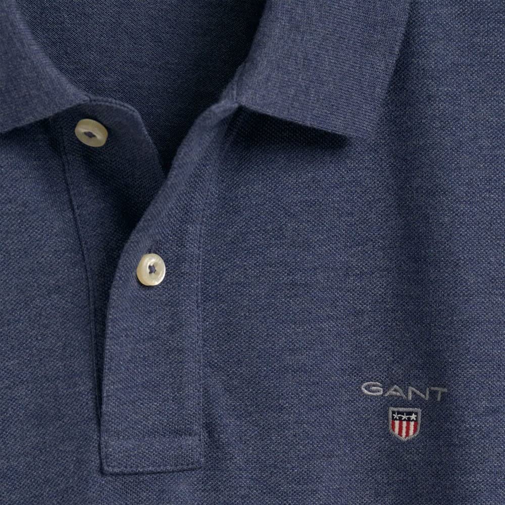 GANT Męski Koszulka Polo Regular Shield Pique, Rich Navy