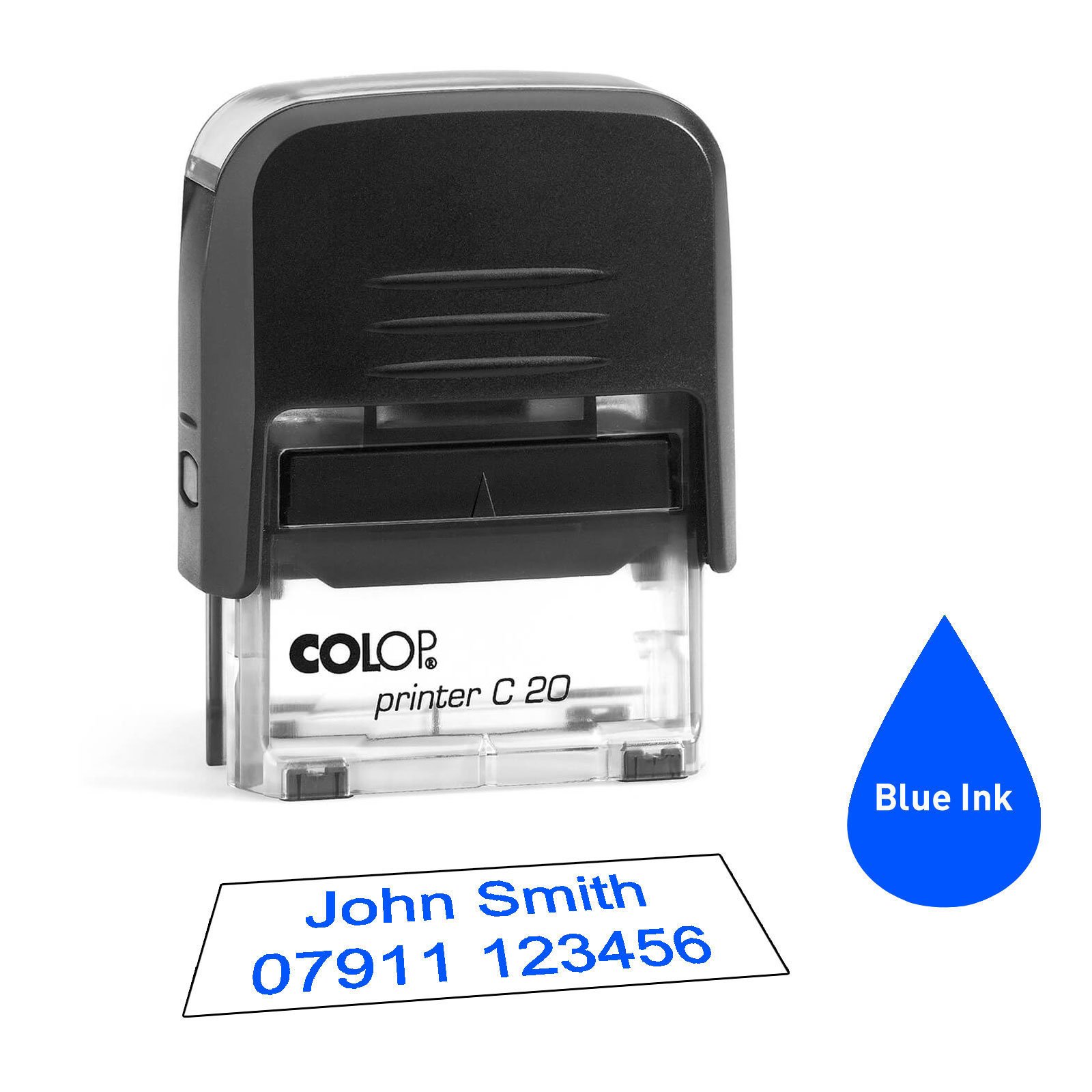 Colop C20 38 x 14mm - - Personalised Custom Made Self-Inking Business Address Rubber Stamp - Up to 3 Lines of Text Same Day Dispatch if Ordered Before noon