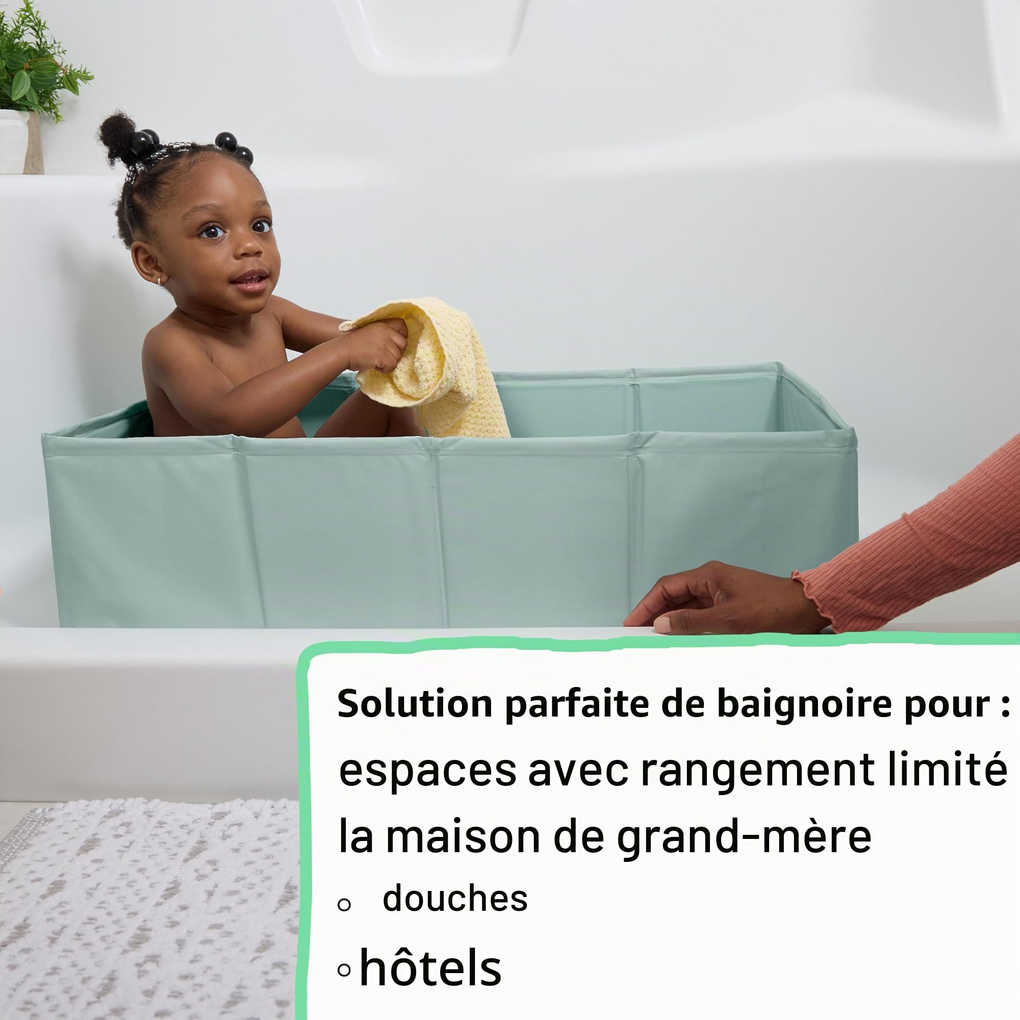 Ingenuity, Baignoire Tuckaway Toddler Tub - Transforme la Douche en Baignoire, Pliable, Nettoyage Facile, Aucun Assemblage Nécessaire, Compacte pour Rangement, 12 Mois à 5 Ans